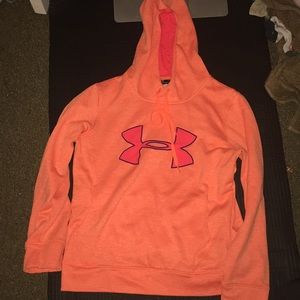 Orange/pink bright under armour hoodie